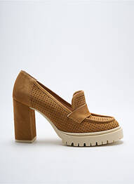 Mocassins nubuck talon de 7 à 9cm marron LODI LOVE femme