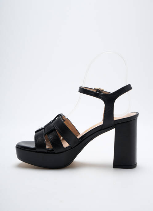 Sandales/nu pieds tissage satiné talon de 7 à 9cm noir LODI LOVE femme