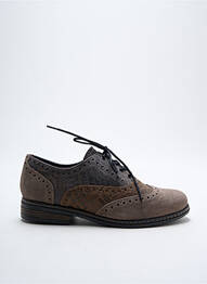 Derbies nubuck talon plat jusqu'à 3cm gris GEO-REINO femme