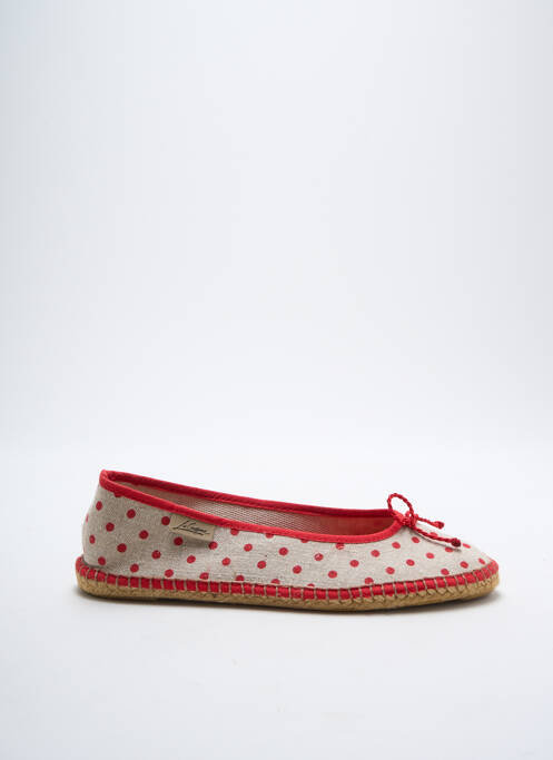 Chaussons/pantoufles bout rond talon plat jusqu'à 3cm rouge LA CADENA femme