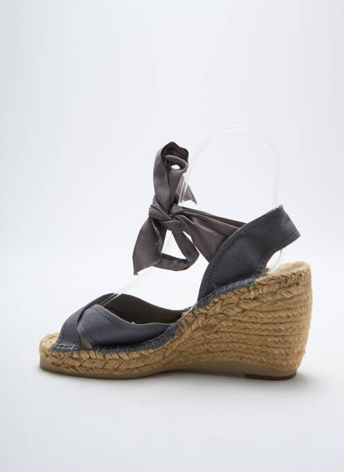 Espadrilles tissage satiné talon de 7 à 9cm gris PARE GABIA femme