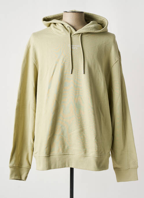 Sweat-shirt à capuche vert CALVIN KLEIN pour homme