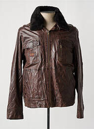 Veste en cuir marron REDSKINS homme