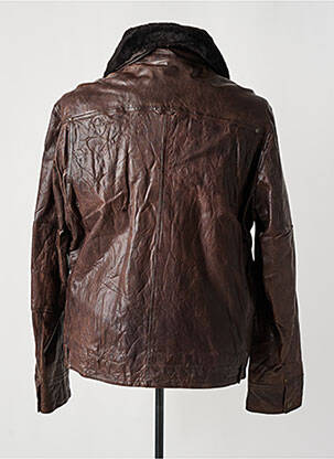 Veste en cuir marron REDSKINS homme