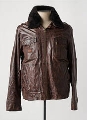 Veste en cuir marron REDSKINS pour homme seconde vue