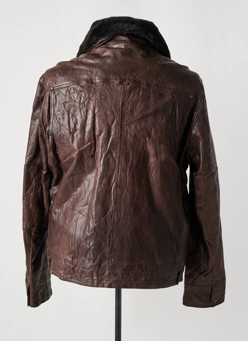 Veste en cuir marron REDSKINS pour homme
