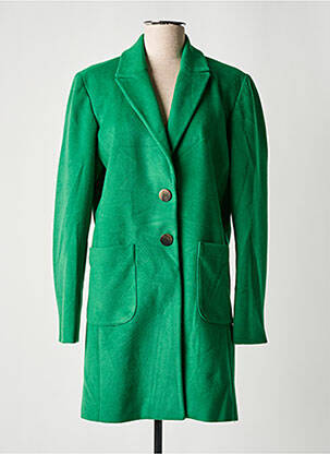 Manteau long sans capuche sans capuche vert SIGNE NATURE femme