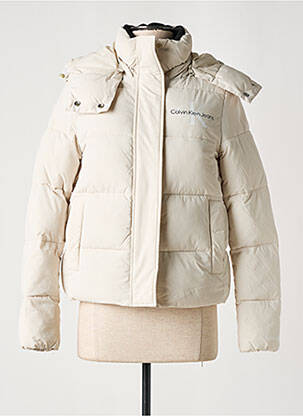 Doudoune a capuche a capuche beige CALVIN KLEIN femme