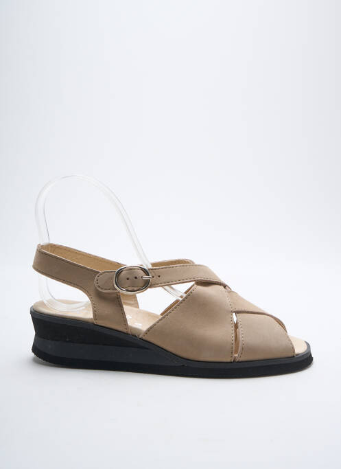 Sandales/Nu pieds beige ACO pour femme