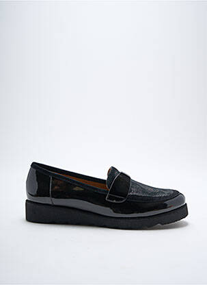 Mocassins tissage satiné talon plat jusqu'à 3cm noir SWEET femme