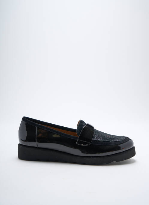 Mocassins tissage satiné talon plat jusqu'à 3cm noir SWEET femme