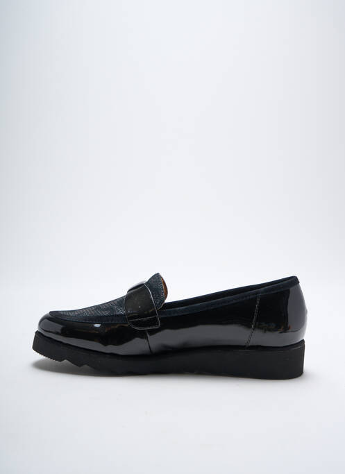 Mocassins tissage satiné talon plat jusqu'à 3cm noir SWEET femme