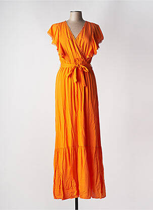 Robe longue manches courtes manches courtes orange GAUDI femme