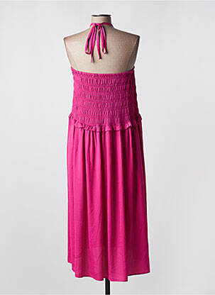 Robe mi-longue coupe fluide fines bretelles rose MD'M femme