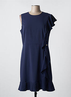 Robe mi-longue manches courtes manches courtes bleu GAUDI femme