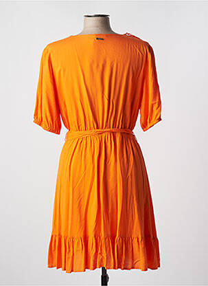 Robe mi-longue manches courtes manches courtes orange GAUDI femme