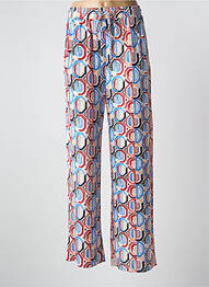 Pantalon large coupe fluide taille haute bleu MD'M femme