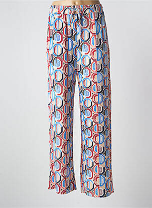 Pantalon large coupe fluide taille haute bleu MD'M femme