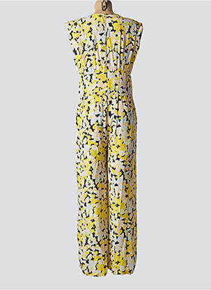 Combi-pantalon fermeture zippée au dos manches courtes jaune MD'M femme