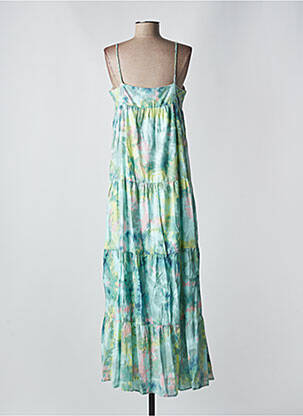 Robe longue manches bretelles ajustables fines bretelles bleu MD'M femme