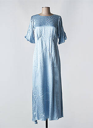 Robe longue manches courtes manches courtes bleu MD'M femme