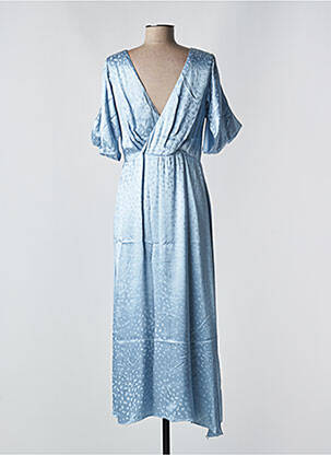 Robe longue manches courtes manches courtes bleu MD'M femme