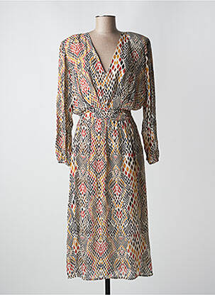 Robe longue manches longues manches longues beige MÊME ROAD femme