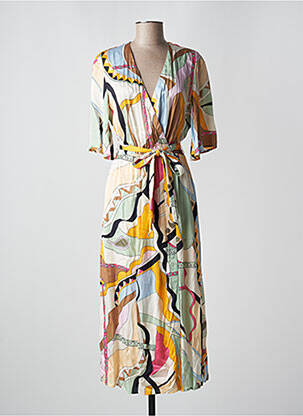 Robe longue manches courtes manches courtes beige MOS MOSH femme