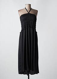 Robe longue coupe cintrée fines bretelles noir MD'M femme