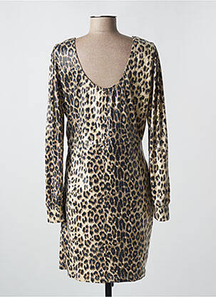 Robe courte manches longues manches longues beige ICHI femme