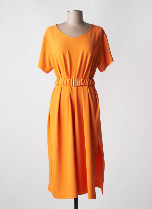 Robe mi-longue orange MÊME ROAD pour femme