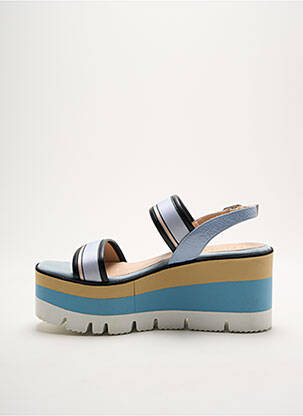 Sandales/nu pieds matière lisse talon de 4 à 6cm bleu LODI LOVE femme