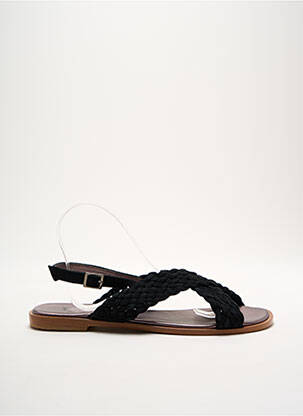 Sandales/nu pieds chiquet talon plat jusqu'à 3cm noir NIMAL femme