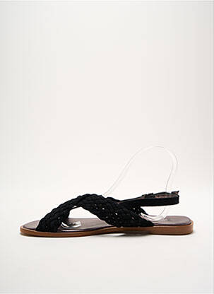 Sandales/nu pieds chiquet talon plat jusqu'à 3cm noir NIMAL femme