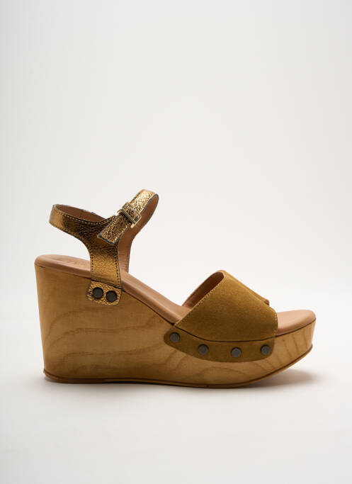 Sandales/nu pieds talon compensé talon de 7 à 9cm vert SMS femme