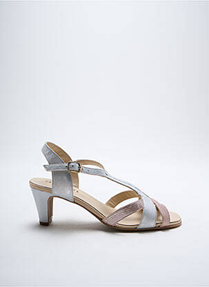 Sandales/nu pieds matière lisse talon de 4 à 6cm argent ARTIKA SOFT femme