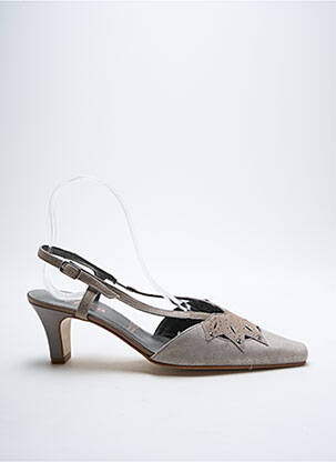 Sandales/nu pieds tissage satiné talon de 4 à 6cm gris ARTIKA SOFT femme