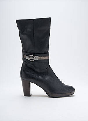 Bottes tissage satiné talon de 7 à 9cm noir MADISON femme