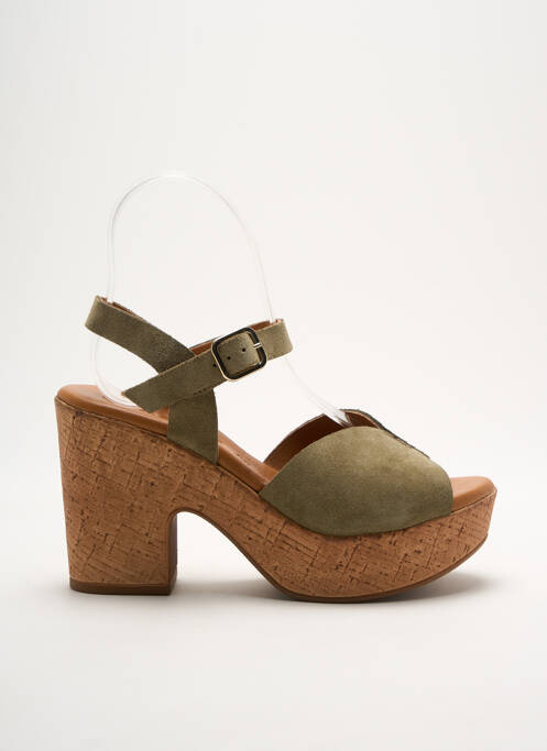 Sandales/Nu pieds vert KAOLA pour femme