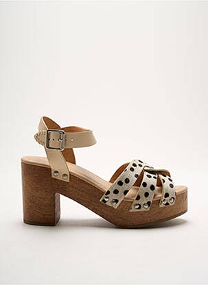 Sandales/nu pieds semi compensé talon de 7 à 9cm beige WHITE STUFF femme