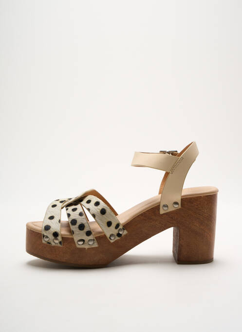 Sandales/nu pieds semi compensé talon de 7 à 9cm beige WHITE STUFF femme