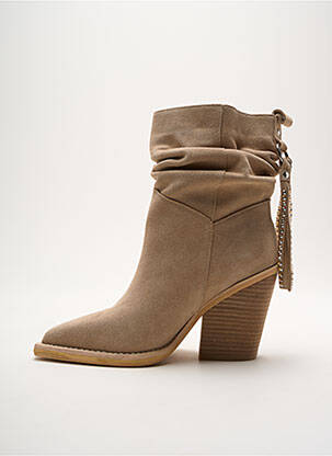 Bottines/boots bout pointu talon de 7 à 9cm beige ALMA EN PENA femme