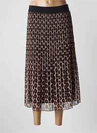 Jupe mi-longue marron SIGNE NATURE femme