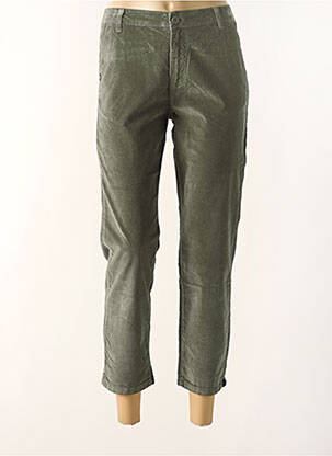 Pantalon droit stretch taille haute vert PAKO LITTO femme