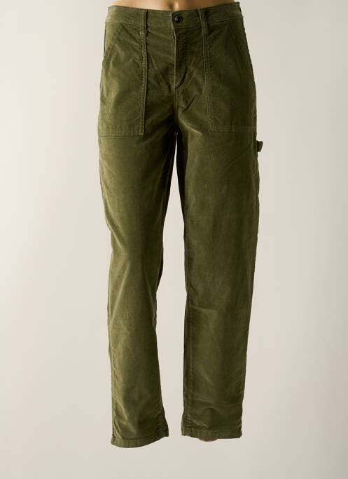 Pantalon droit stretch taille haute vert PAKO LITTO femme