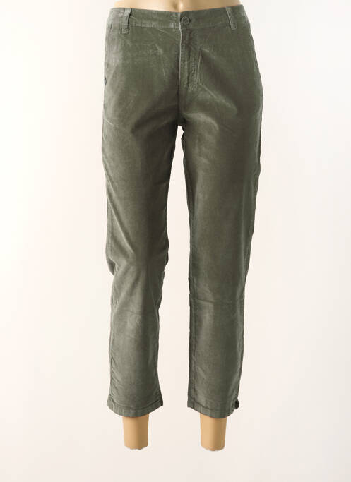 Pantalon droit stretch taille haute vert PAKO LITTO femme