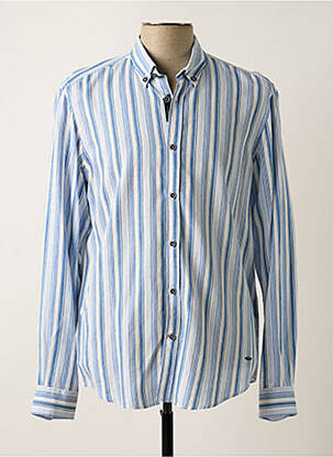 Chemise manches longues manches longues bleu DELAHAYE homme