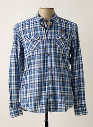 Chemise manches longues manches longues bleu DELAHAYE homme