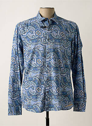 Chemise manches longues manches longues bleu DELAHAYE homme