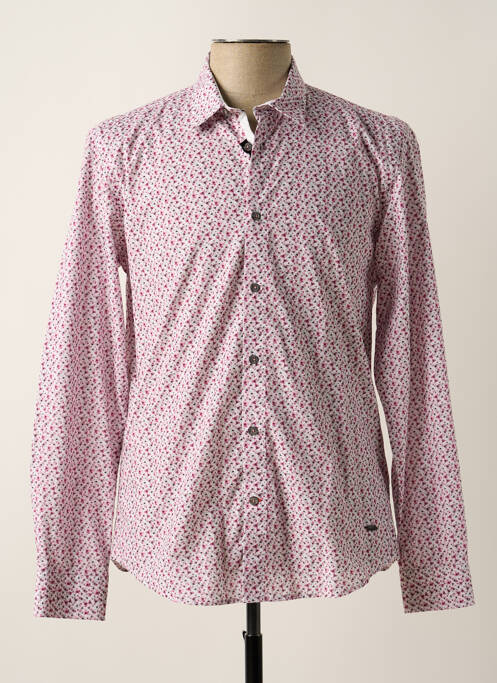 Chemise manches longues rose DELAHAYE pour homme